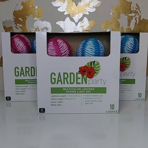 Multi coloured rainbow Lantern String Light Set